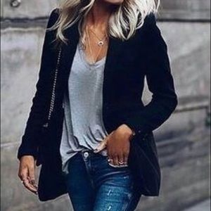 DKNY Black Velvet Blazer